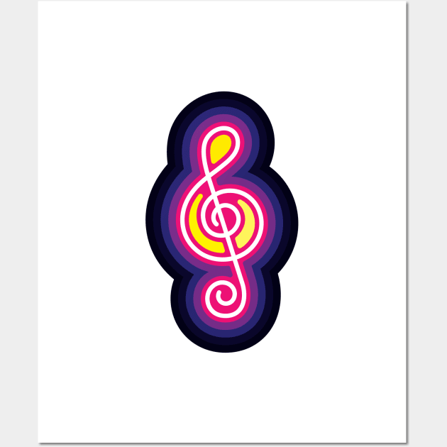 Musical Party Treble Clef Music Note Wall Art by GeeTee